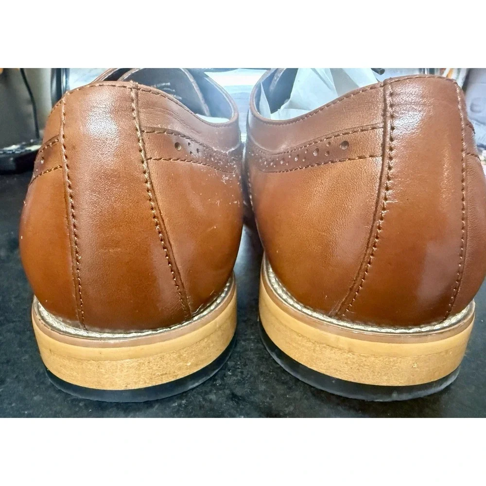 STACY ADAMS Dickinson Oxford Cap Toe - Brown Leather Dress Shoes Men's Size 12